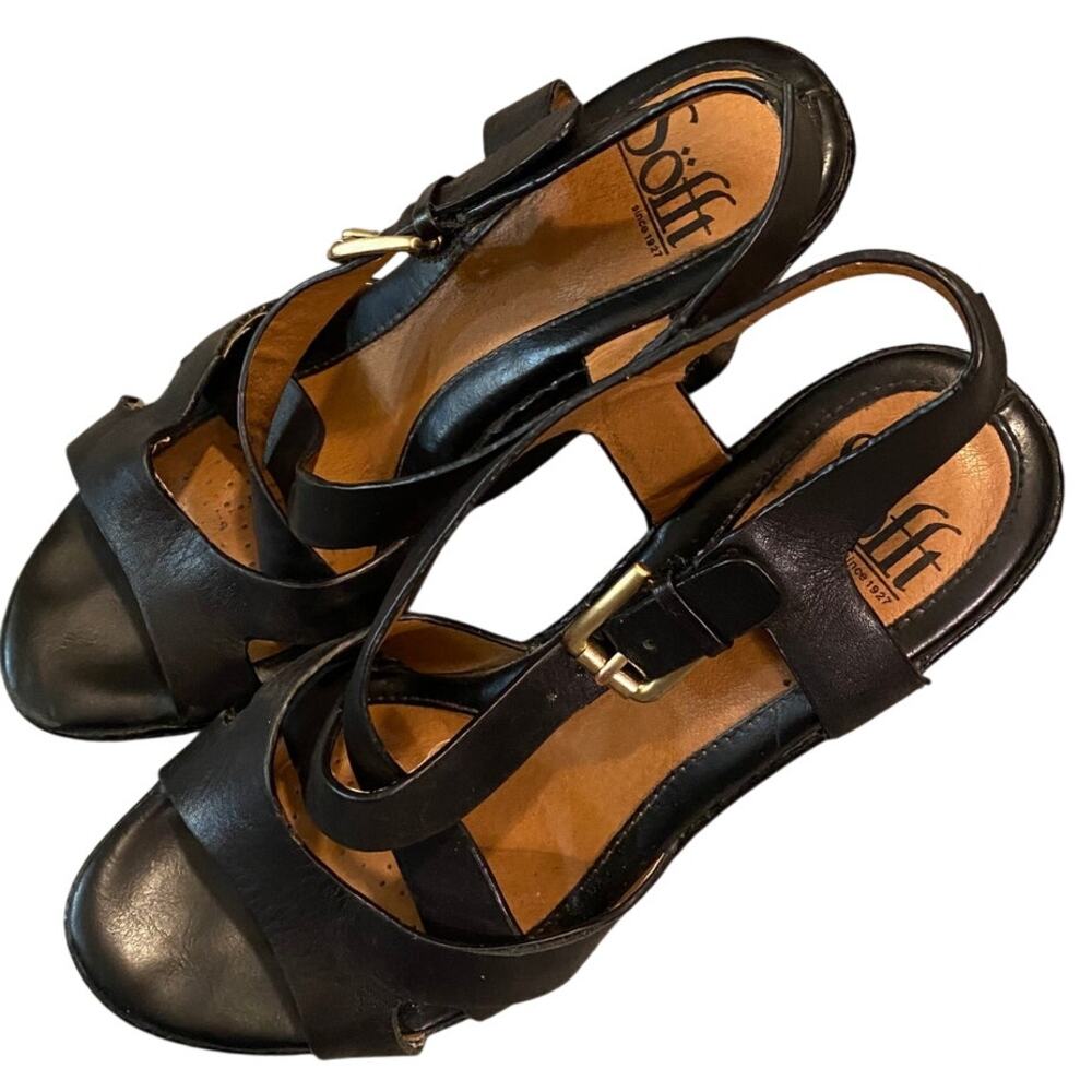 Sofft Black Platforms Sz 6 Leather Uppers No Scuffs, Scrapes on Heels.